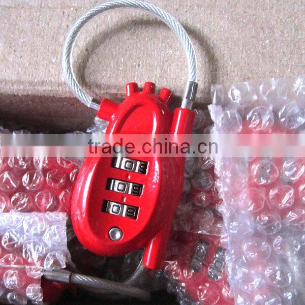 New design heart shape lock,Resettable Luggage Lock, Combination Lock CH-015