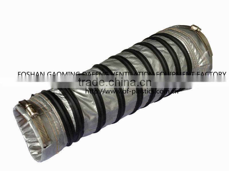 Air conditioning duct reducer with hose clamps ends