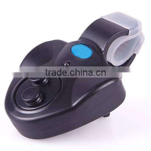 Black Electronic LED Light Fish Bite Sound Alarm Bell Clip On Fishing Rod