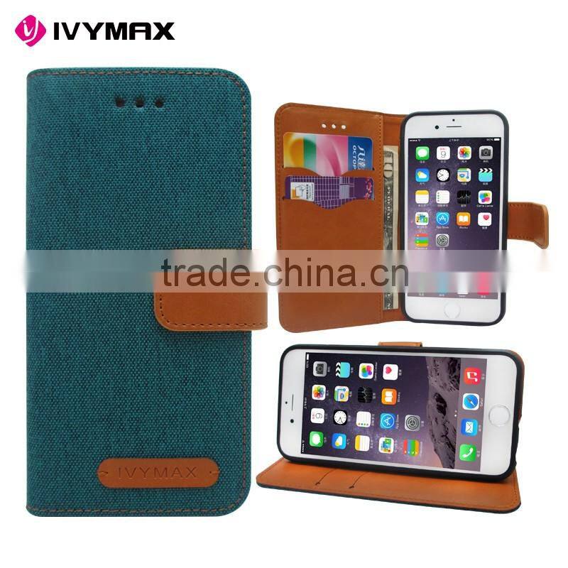 Retail packaging brand mercury colorful convas diary cover leather wallet phone case pouch with card slot for apple iphone 6