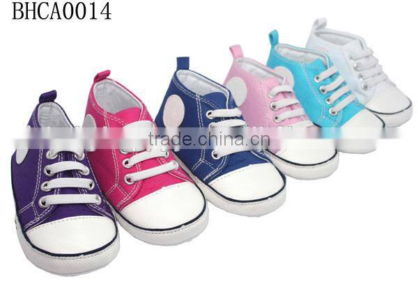 china supplier blue denim high-top canvas baby sneaker shoes
