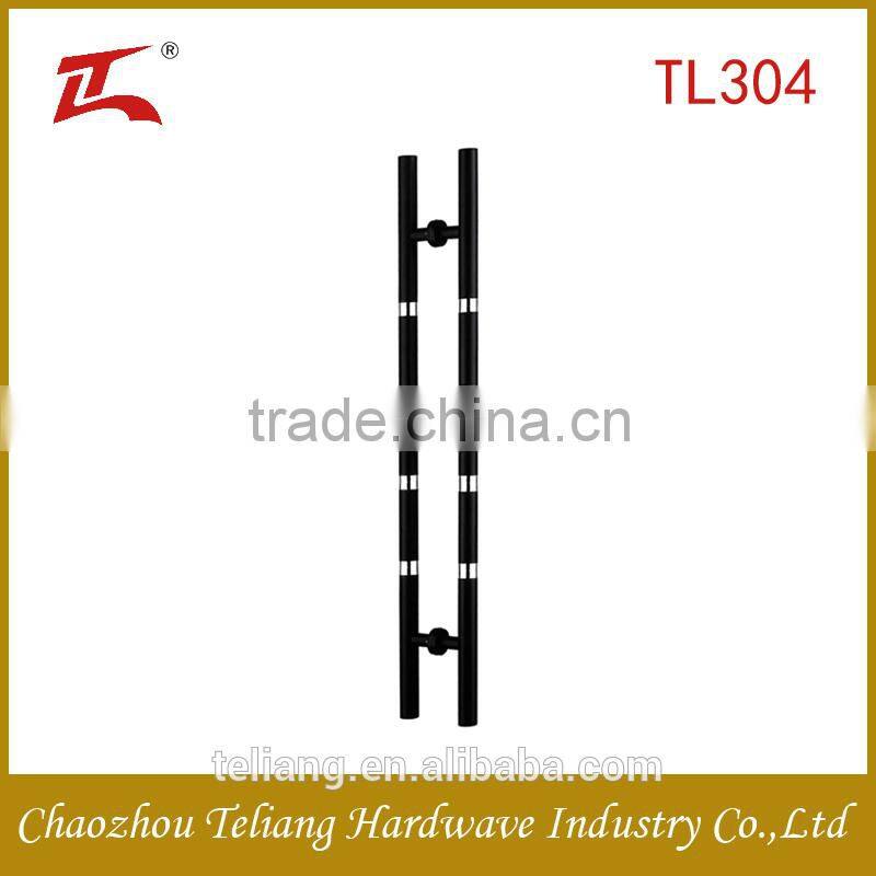 black and silver stainless steel glass door handle for steel doors