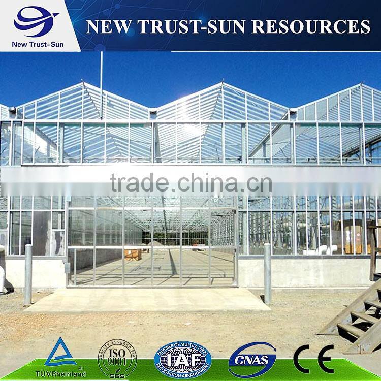 High quality polycarbonate/ PC greenhouse with hydroponic system &shading system