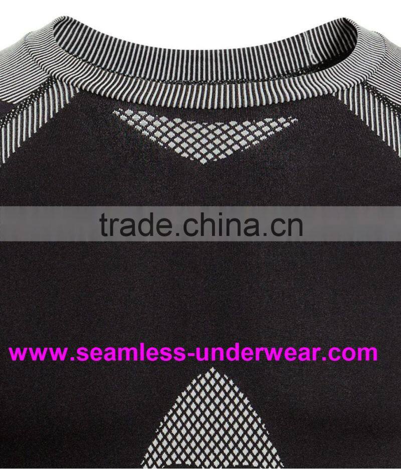 Polypropylene + Nylon + Spandex Cycling Base Layer, Men's Seamless Compression Base Layer for Skiing, Jogging & Training