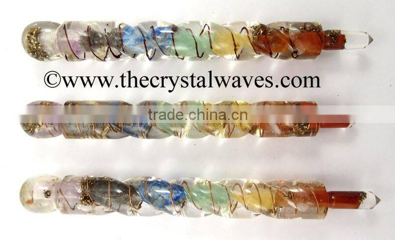 Crystal Quartz Tower Chakra Healing Stick With Merkaba