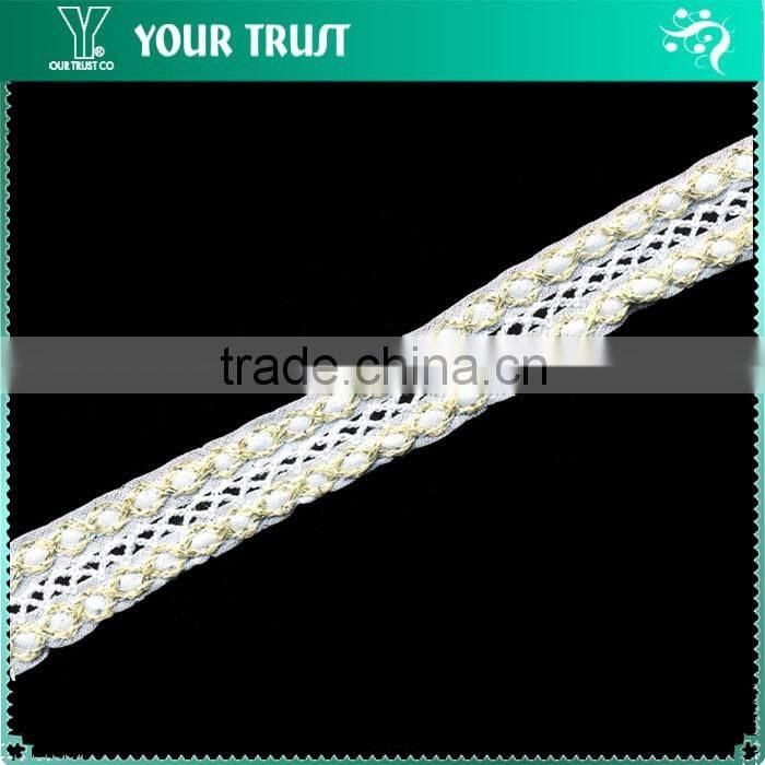 Width 1.2 Centimeter Black Silver Metallic Nylon Braid Trimming