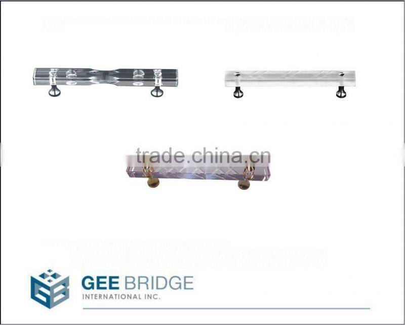 0843002 Solid Brass Crystal Cabinet Drawer Pillar Drop Pull Handle