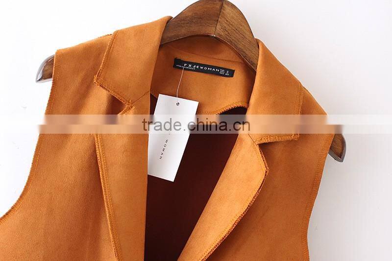 wholesale clothing contemporary fringed faux suede tassel vest