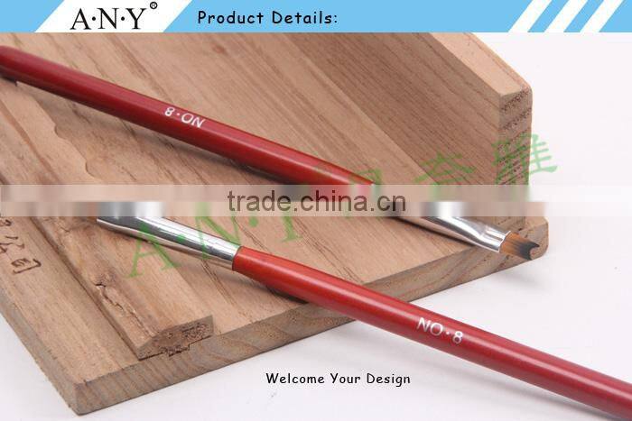 ANY UV Gel Nails Design Painting Nylon Hair French Nail Brush Flat Oval Wood Handle