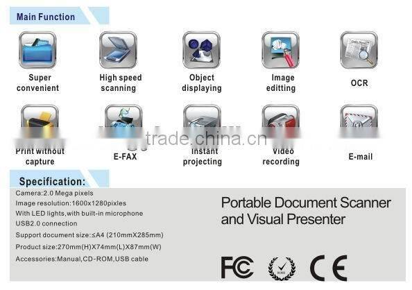 Smart 2 Mega pixels digital visual presenter
