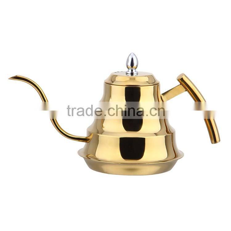 colourful stainless steel long spout coffee pot & tea pot