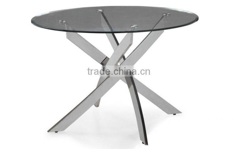 Stainless Steel Base with Glass Dining Table A301A#