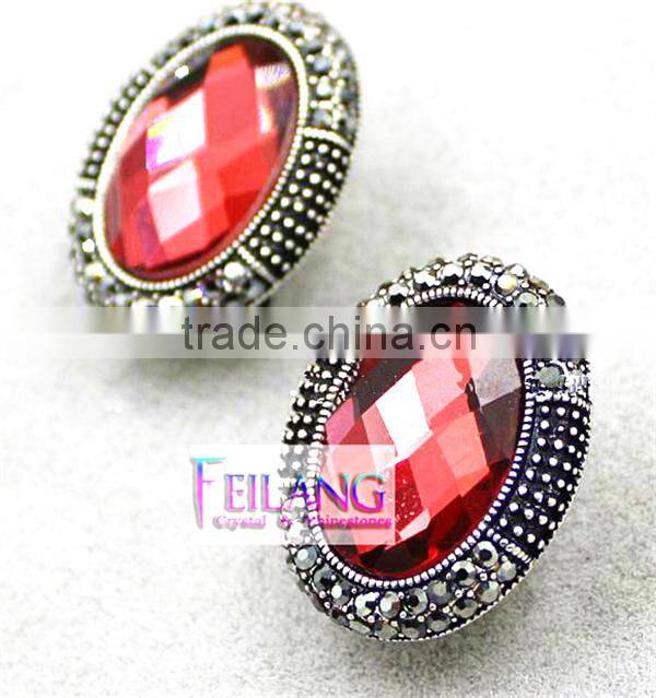 Alloy Earrings Set In Deep Red Jewelry Stud Earrings