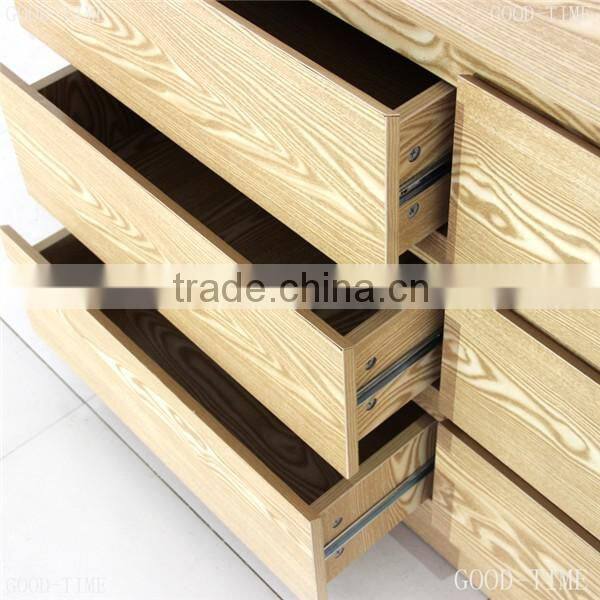 Oak wooden grain melmained MDF cheap Modern large simple Modern used chest of drawers