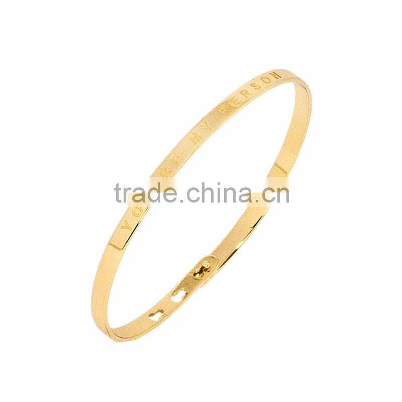 Memories Bangles with Customize Design Word 'YOU'RE MY PERSON' with 4mm/7mm Width