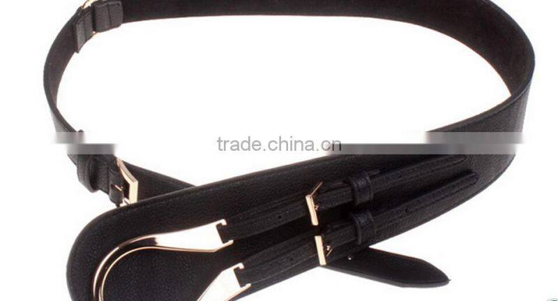 korea style fashion ladies and women lichee pattern super wide leather waist belt for dress and down coat