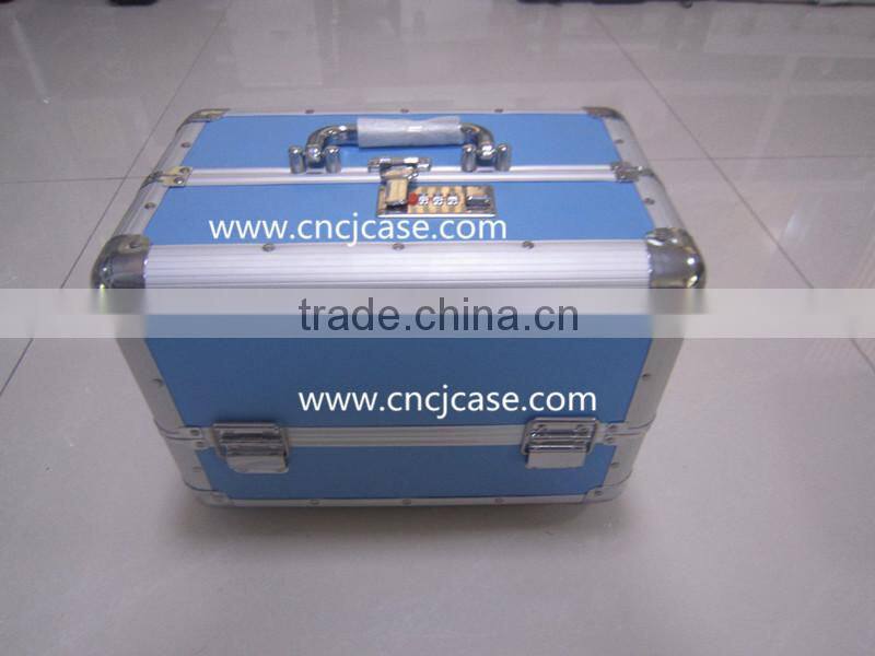 High-end fashion of blue aluminum beauty case