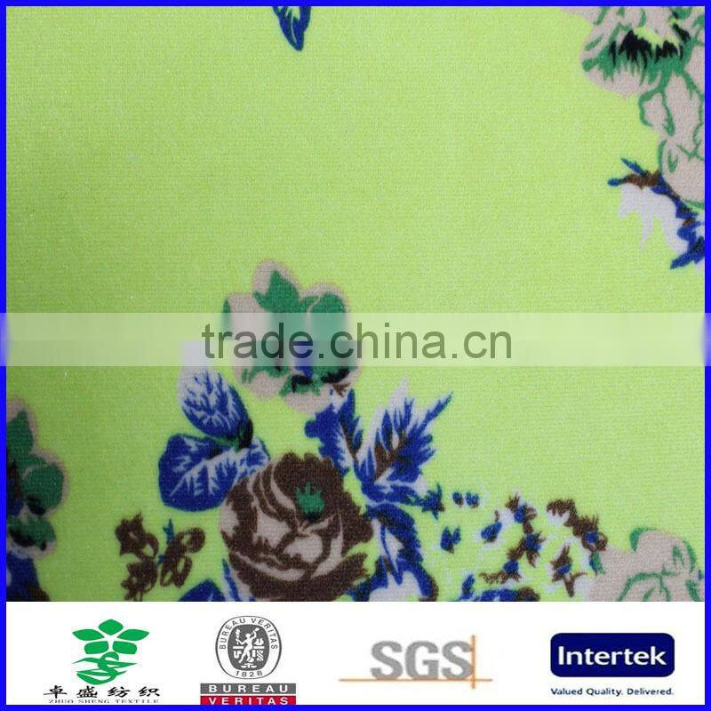 spandex polyester printed velvet fabric