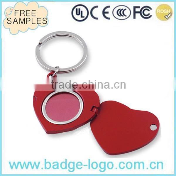 Custom Boy and Girl Heart Shape Metal Keychain