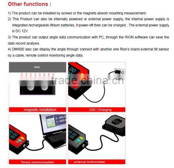 digital display inclinometer sensor, dual tilt sensor with "ZERO" setting ,resolution 0.01deg
