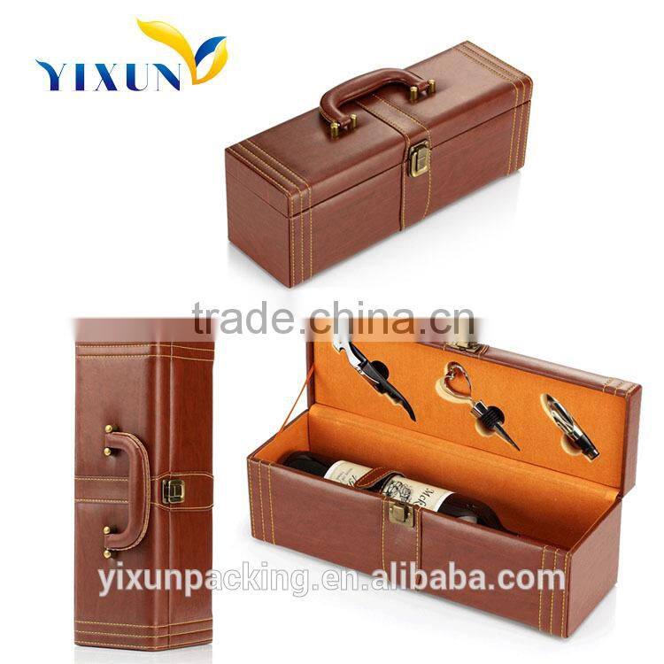 Hot sale hand made single leather wine box