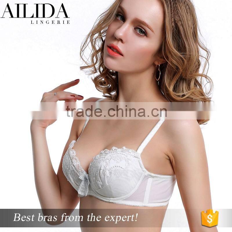 Ailida Hot Sale Lace High Quality Classic Solid Color Lace Trim Push up Bra