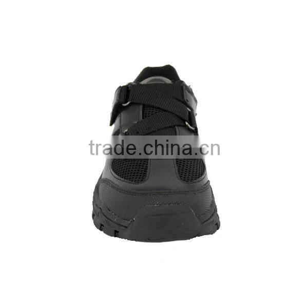 New Design Stylish Magic Sticker Breathable Children Black School Shoes