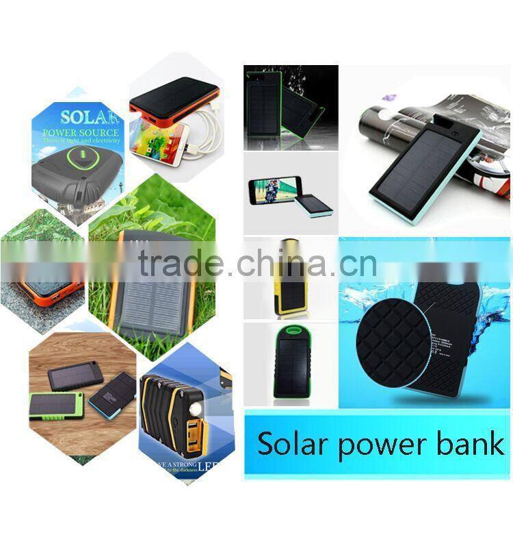 2015 Most popular style in America market 12000mah solar power bank of portable battery charger
