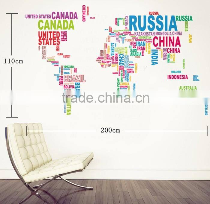 Decal Art Kid Carte Du Monde Sticker Mural En Vinyle
