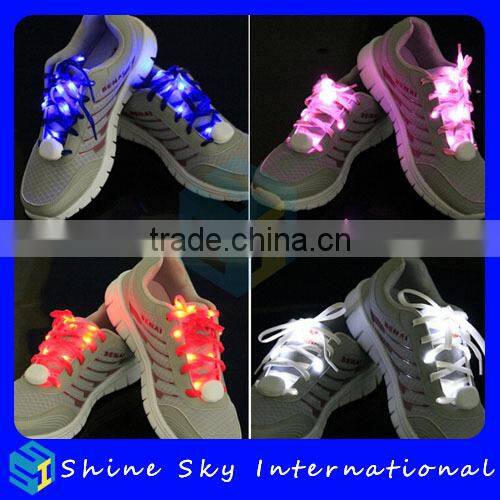 High quality PP webbing shoelace night walking led shoelaces 110cm long shoelace