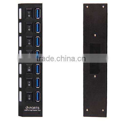 7 PORT USB 3.0 HUB High Speed Power Cable For PC Desktop Laptop Notebook