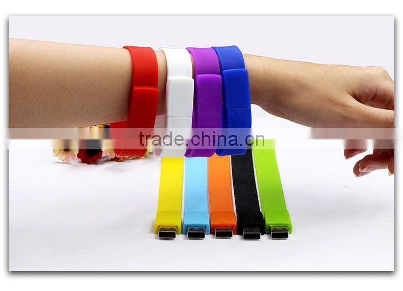 Promotional Cheap Price Bulk Silicone Business Card Flash Drive Bracelet free Sample