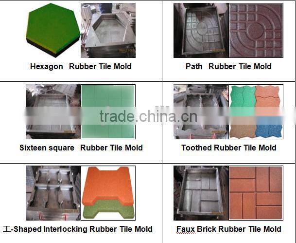 Rubber tile press with moulds/rubber floor tiles making machine with molds