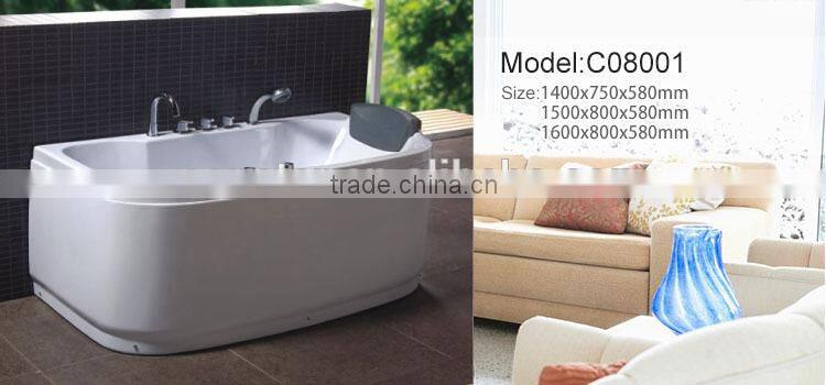 Rectangle Hydromassage Bathtub with Stainless Steel Frame 1400*750*580mm