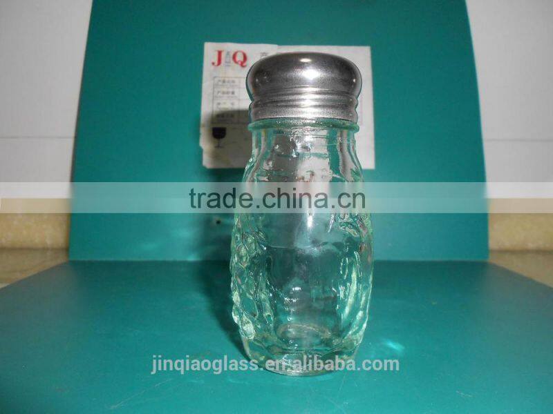 different glass spicy jar with cap