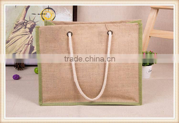 white cotton tote portable jute shopping bag burlap sack