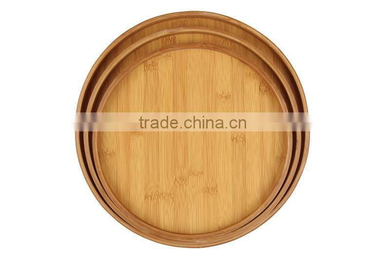LC-9/Round Bamboo Serving Tray/Bamboo Tray For Tableware Kitchenware