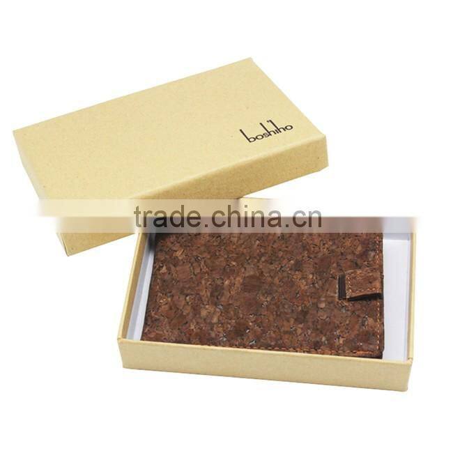 Boshiho brown cork men credit card wallet