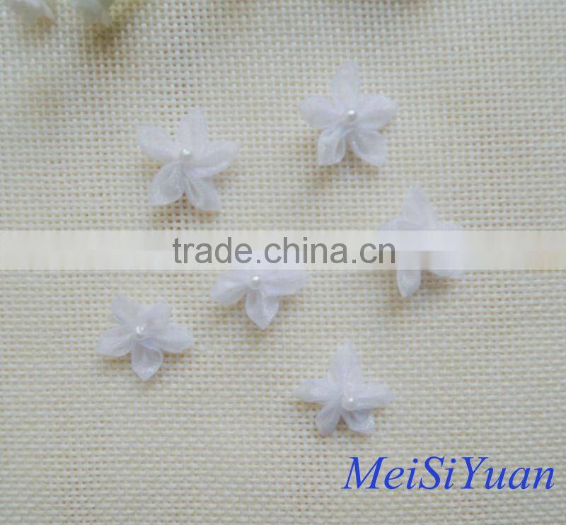 Wholesale mini organza ribbon flower for wedding