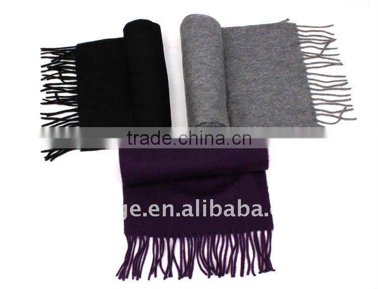 Man's Wool and Cashmere Plain Purple Scarfs
