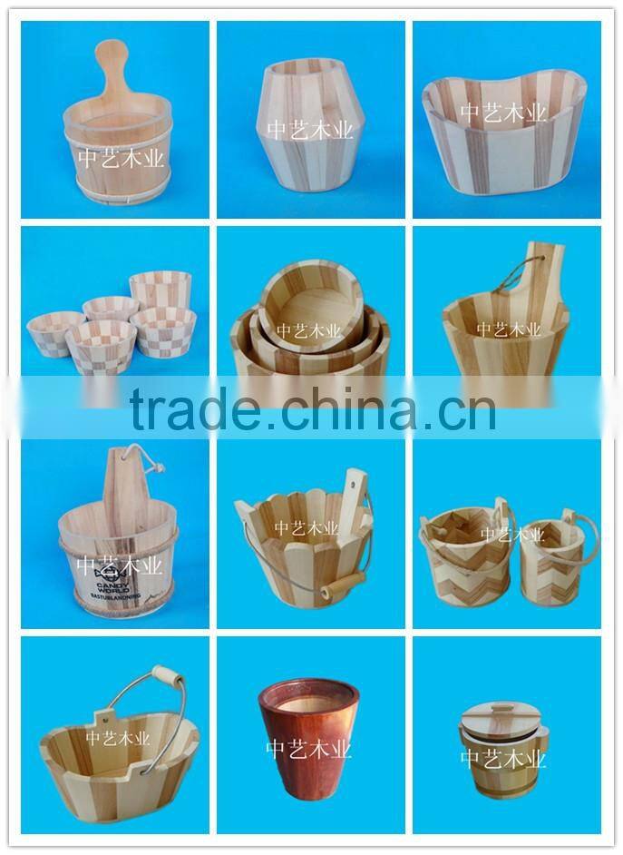FSC&SA8000 approved unfinished pine wood wooden snack bucket for children