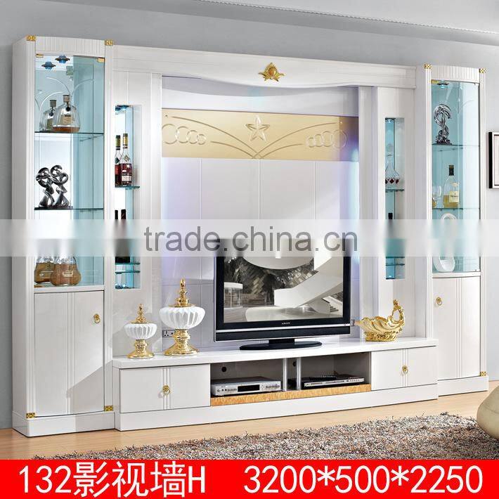 China antique furniture tv wall unit 134# wardrobe with tv cabinet