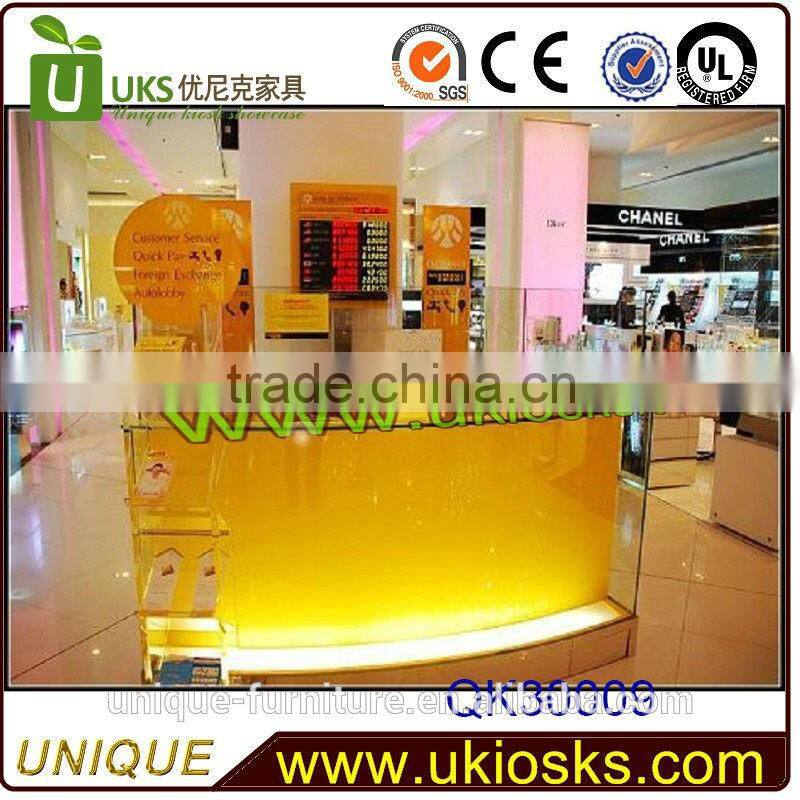 2014 baking paint reception counter/ beauty salon reception desks/ office reception desk counter