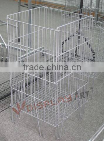 Modern wire three tier newspaper display rack
