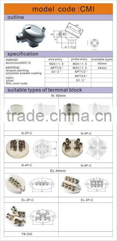 Temperature sensor connection head CMI