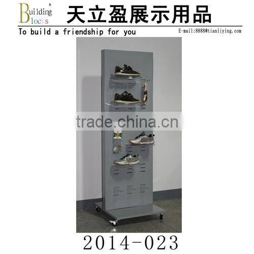 made of iron and acrylic floor shoe rack with wheels