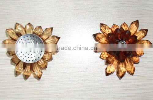 shoes flower motif with plastic crystal