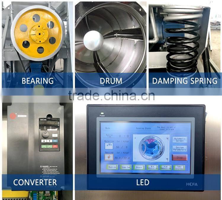 energy saving industrial washing machine for hotel and hospital