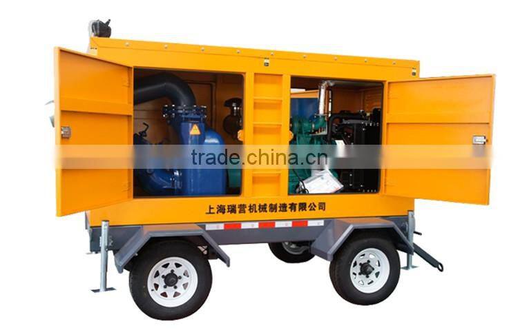 diesel engine water pump removable trailer irrigation flood prevention 350m3/hr