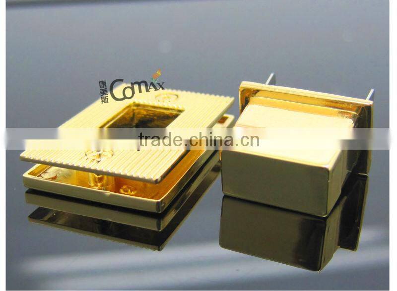 New Product Cheap Rectangle Gold Hardware Bag Turn Lock